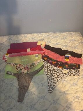 Victoria's Secret & other brands Assorted Color Lace-Trim Thong Panties - Multi